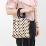 Buddha Stones Hand-woven Lozenge Wooden Beads Handbag Handbags BS 5