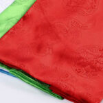 Tibetan Lucky Blessing 5 Colors Dragon Phoenix Pattern Khata Decoration Decorations BS Large Red