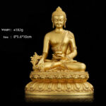 Buddha Stones Shakyamuni Amitabha Medicine Buddha Figurine Serenity Copper Statue Home Decoration Decorations BS 10 cm Medicine Buddha