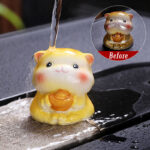 Buddha Stones Color Changing Cute Mini Cat Resin Tea Pet Wealth Home Figurine Decoration Decorations BS Yellow Cat 5.3*4.8*5.1cm