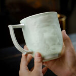 Buddha Stones Jingdezhen White Porcelain Handmade Great Wall Landscape Engraved Ceramic Teacup Office Mug Tea Cups Cup BS 10