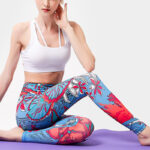 Buddha Stones Colorful Flower Petal Leaves Print Sports Exercise Fitness High Waist Leggings Women's Yoga Pants Women's Leggings BS 15