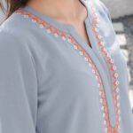 Buddha Stones 2Pcs V-neck Embroidery Yoga Clothing Zen Meditation Cotton Linen Top Pants Women's Set Clothes BS 8