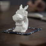 Buddha Stones Year Of The Dragon Luck White Porcelain Ceramic Tea Pet Home Figurine Decoration Decorations BS 4