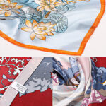 Buddha Stones Pastoral Scene Hot Air Balloon Spring Blossom 100% Mulberry Silk Neck Hair Scarf Silk Shawl BS 36