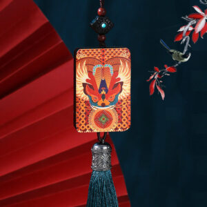 Buddha Stones PiXiu Ebony Wood Luck Wealth Tassel Car Hanging Decoration Car Hanging Decoration BS PiXiu(Wealth♥Luck)