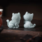 Buddha Stones Small Cat Home Tea Pet Figurine Desk Decoration Decorations BS 11