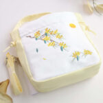 Buddha Stones Embroidered Osmanthus Peony Grape Cat Cotton Linen Tote Crossbody Bag Shoulder Bag Handbag Crossbody Bag BS 2