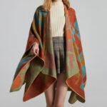 Tibetan Orange Shawl Warm Cloak Scarf Tibetan Shawl BS 10