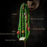 Buddha Stones 108 Mala Beads Cyan Jade Red Agate Laughing Buddha Luck Bracelet Mala Bracelet BS 9