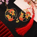 Buddha Stones Gold Koi Fish Metal Brass Hollow Bookmark Bookmarks BS 1