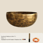 Buddha Stones Tibetan Sound Bowl Handcrafted for Healing and Meditation Positive Energy Singing Bowl Set Singing Bowl BS 6.3IN (16CM)