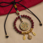 Buddha Stones Natural Cinnabar Wish Ruyi Peace Blessing Car Hanging Decoration Car Hanging Decoration BS 13