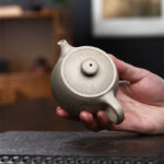 Buddha Stones Yixing Semi-handmade Beige Purple Clay Kung Fu Teapot 200ml Teapot BS 2