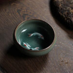 Buddha Stones Colorful Koi Fish Ceramic Teacup Kung Fu Tea Cup Bowl Cup BS 5