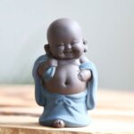 Buddha Stones Always Smiling Laughing Buddha Wealth Luck Purple Clay Maitreya Statue Decoration Decorations BS Budai Laughing Buddha