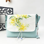 Buddha Stones Embroidered Camellia Epiphyllum Gardenia Sakura Flowers Crossbody Bag Shoulder Bag Cellphone Bag Crossbody Bag BS 31