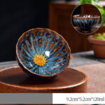 Buddha Stones Lotus Peacock Dragon Phoenix Koi Fish Ceramic Teacup Gold Silver Inlaid Tea Cups 120ml Cup BS 9