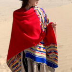 Buddha Stones Tibetan Shawl Colorful Geometry Winter Cozy Travel Scarf Wrap Tibetan Shawl BS 17