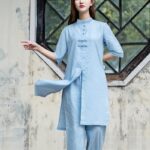 Buddha Stones 2Pcs Half Sleeve Shirt Top Pants Meditation Zen Tai Chi Linen Clothing Women's Set Women's Meditation Cloth BS 14