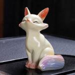 Buddha Stones Color Changing Small Cute Fox Tea Pet Resin Home Figurine Decoration Decorations BS No Color Change 1Pc Sitting Fox 6.7*5.9*8.7cm