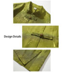 Buddha Stones Peach Blossom Bamboo Leaves Frog-button Chinese Half Sleeve Shirt Men T-shirt T-shirt BS 14