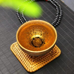 Buddha Stones Gold Spot Pattern Chinese Jianzhan Ceramic Teacup Kung Fu Tea Cup Bowl With Gift Box Jian Zhan Tea Cup BS Cup 9.2cm*5.8cm