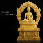 Buddha Stones Shakyamuni Amitabha Medicine Buddha Figurine Serenity Copper Statue Home Decoration Decorations BS 10 cm Shakyamuni&Base