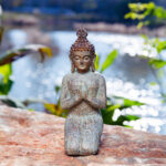 Buddha Stones Meditating Zen Buddha Serenity Resin Statue Figurine Home Decoration Decorations BS Kneeling Buddha 13*11*28CM