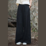 Buddha Stones Retro Wide Leg Pants Casual Women's Yoga Pants With Pockets Wide Leg Pants BS 22