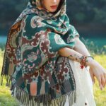 Buddha Stones Tibetan Flowers Leaves Branch Design Tassel Shawl Cozy Travel Scarf Wrap Tibetan Shawl BS 26