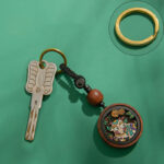 Buddha Stones Year Of The Dragon Hand Painted Chinese Zodiac Rosewood Carved Calm Key Chain Key Chain BS 17
