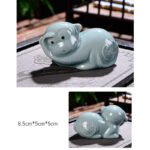 Buddha Stones Chinese Zodiac Wealth Ceramic Tea Pet Home Figurine Decoration Decorations BS 21