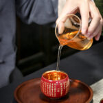 Buddha Stones Heart Sutra Great Compassion Mantra Engraved Ceramic Teacup Kung Fu Tea Cup Cup BS 6