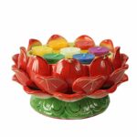 Buddha Stones Meditation Prayer Altar Lotus Flower Candle Holder Buddhist Temple Rituals Use Items Prayer Altar BS 8