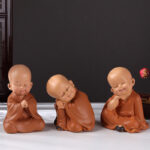 Buddha Stones Small Mini Meditation Praying Monk Serenity Resin Home Decoration Decorations BS 3