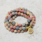 Buddha Stones 108 Mala Beads Picasso Jasper Stone Courage Energy Bracelet - image 2