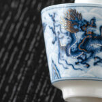 Buddha Stones Small Blue And White Dragon Pattern Ceramic Teacup Kung Fu Tea Cups 45ml Cup BS 7