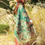 Buddha Stones Tibetan Flower Floral Leaves Pattern Design Shawl Cozy Travel Scarf Wrap Tibetan Shawl BS 24