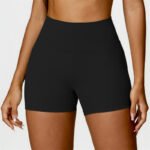 Buddha Stones Gym Sports Yoga Backless Bra Crop Tank Top Shorts 2-Piece Outfit BS Black Shorts US8/10/XL