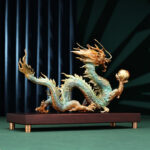 Buddha Stones Year Of The Dragon Auspicious Dragon Brass Copper Luck Success Office Decoration Decorations BS 7