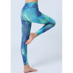 Buddha Stones Leaves Print Pants Sports Fitness Yoga High Waist Leggings Women's Yoga Pants Leggings BS 10