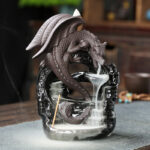 Buddha Stones Nordic Pterosaur Dragon Ceramic Backflow Smoke Fountain Protection Healing Incense Burner Decoration Incense Burner BS 1