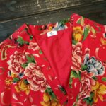 Buddha Stones Ethnic Style Northeast Red Flower Peony Print Cotton Linen Lace Up Jacket 7