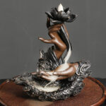Buddha Stones Lotus Buddha Hand Auspicious Clouds Pattern Meditation Resin Backflow Incense Burner Incense Burner BS 2
