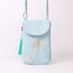 Buddha Stones Small Embroidered Flowers Crossbody Bag Shoulder Bag Double Layer Cellphone Bag Crossbody Bag BS 14