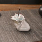 Buddha Stones Small Ceramic Lotus Hand Healing Meditation Incense Burner Decoration Incense Burner BS Lotus Hand