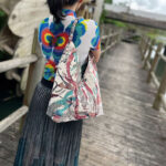 Buddha Stones Handmade Embroidery Pattern Canvas Shoulder Bag Tote Bag Set Bag BS 7