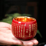 Buddha Stones Heart Sutra Great Compassion Mantra Engraved Ceramic Teacup Kung Fu Tea Cup Cup BS 4
