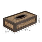Buddha Stones Handmade Bamboo Woven Wood Tissue Box Wooden Tissue Holder Wipes Boxes Decoration Decorations BS 27*15*7.5cm-Fit For 50-80 Tissues